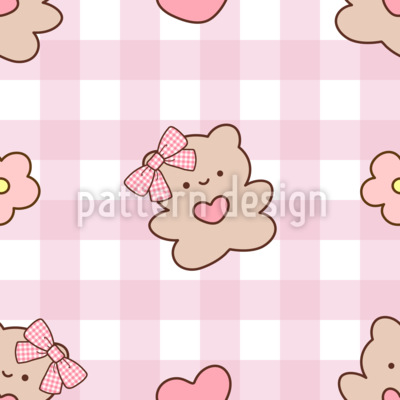 S&uuml;&szlig;e B&auml;renliebe Nahtloses Vektormuster