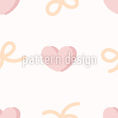 Herz und Schleife Nahtloses Vektormuster