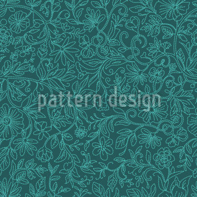 Broderie de fleurs de mer profonde Motif Vectoriel Sans Couture