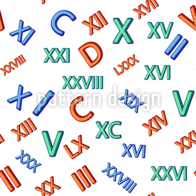 R&ouml;mische Ziffern II Nahtloses Vektormuster