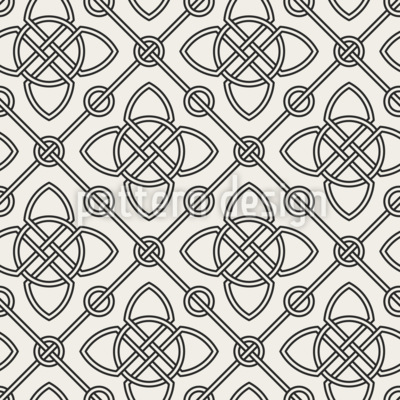 Azulejo floral entrelazado Estampado Vectorial Sin Costura