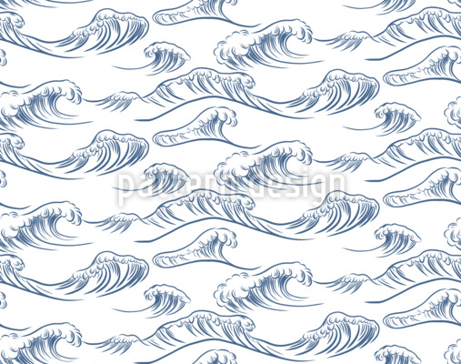 Olas rompiendo Estampado Vectorial Sin Costura