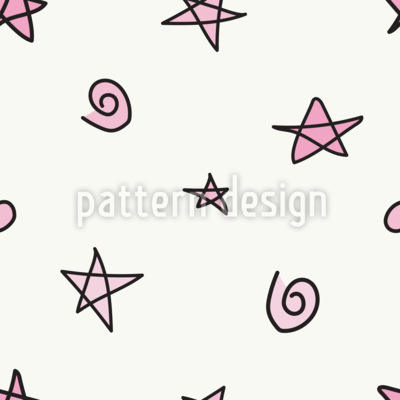 Estrellas caprichosas de Doodle Estampado Vectorial Sin Costura
