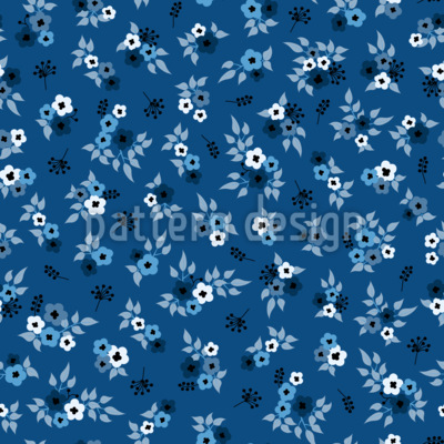 Cottage Style Millefleurs Seamless Vector Pattern Design