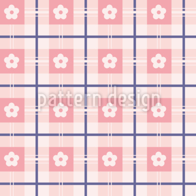 Plaid met bloemenaccessoires Naadloos vectorpatroon ontwerp