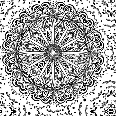 Rustikales Mandala Nahtloses Vektormuster