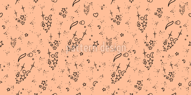 Himmlische Doodles Nahtloses Vektormuster