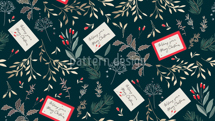 Mensajes de Navidad Estampado Vectorial Sin Costura