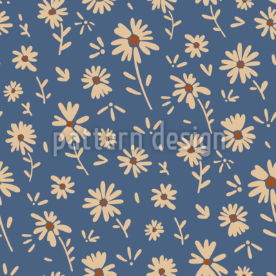 Playful Daisies Seamless Vector Pattern Design
