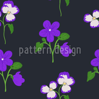 Pansy Floral Seamless Vector Pattern Design