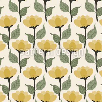 Filas florales Estampado Vectorial Sin Costura