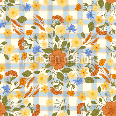 Flores silvestres de Cottagecore Estampado Vectorial Sin Costura