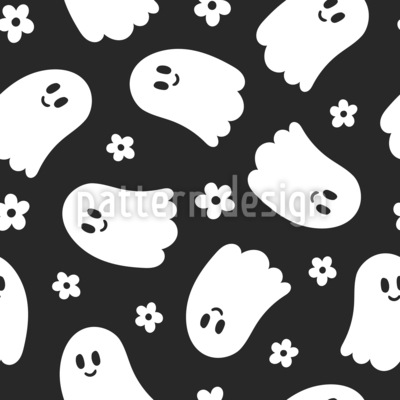 Lindo fantasma Estampado Vectorial Sin Costura
