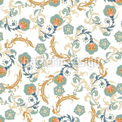 Bordado floral persa vintage Estampado Vectorial Sin Costura