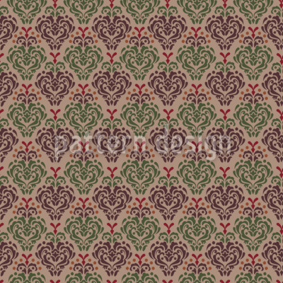 Damasco floral simple Estampado Vectorial Sin Costura