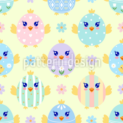 Huevos de pollito de pascua Estampado Vectorial Sin Costura