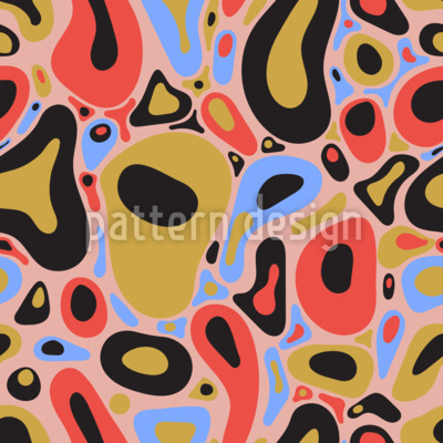 Flujo celular Retro-Pop Estampado Vectorial Sin Costura