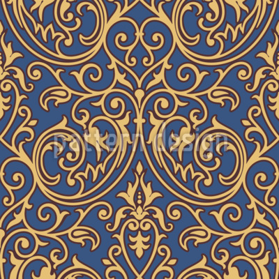 Rollo floral de filigrana Estampado Vectorial Sin Costura