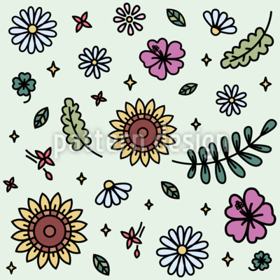 Mezcla de girasoles Estampado Vectorial Sin Costura