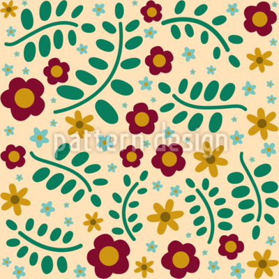 Rhythmische Blumen Nahtloses Vektormuster