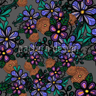 Bohemian Doodle-Garten Nahtloses Vektormuster