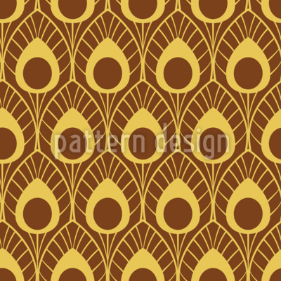 Pfauenfeder Art Deco Nahtloses Vektormuster