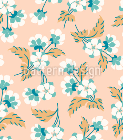 Vintage Pfirsichbl&uuml;ten Nahtloses Vektormuster