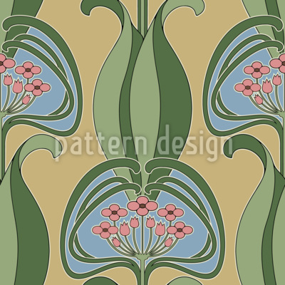 Kleine bloemen op grote bladeren Naadloos vectorpatroon ontwerp