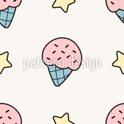 Estrellas del helado Estampado Vectorial Sin Costura