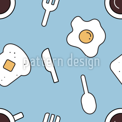 Fr&uuml;hst&uuml;ck Doodle Mix Nahtloses Vektormuster