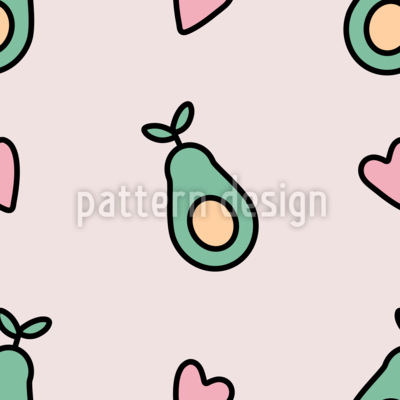Corazones de aguacate Estampado Vectorial Sin Costura