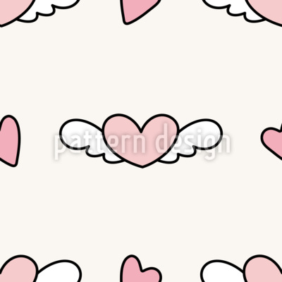 Coeur ail&eacute; Motif Vectoriel Sans Couture