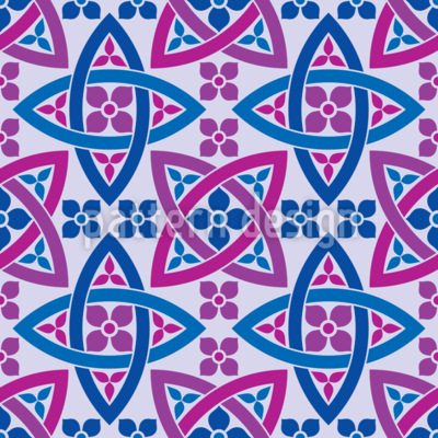 Flores entrelazadas Estampado Vectorial Sin Costura