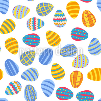 Mezcla de huevos de Pascua pintados Estampado Vectorial Sin Costura