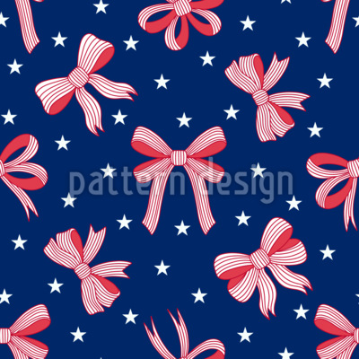 Patriotic Bows Seamless Vector Pattern Design