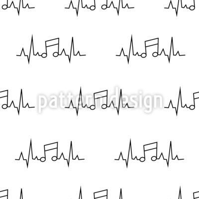Muzikale hartslag Naadloos vectorpatroon ontwerp