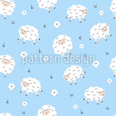 Oveja adormecida Estampado Vectorial Sin Costura