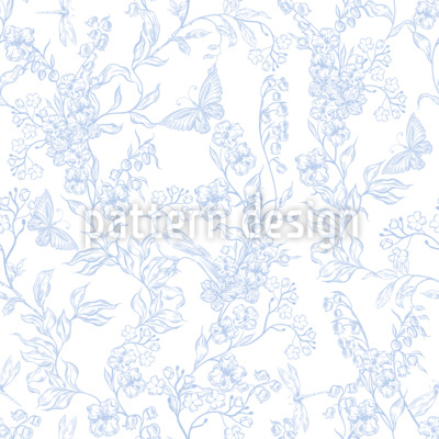 Jardin de la Toile-De-Jouy Motif Vectoriel Sans Couture