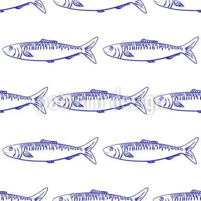 Sardina feliz Estampado Vectorial Sin Costura