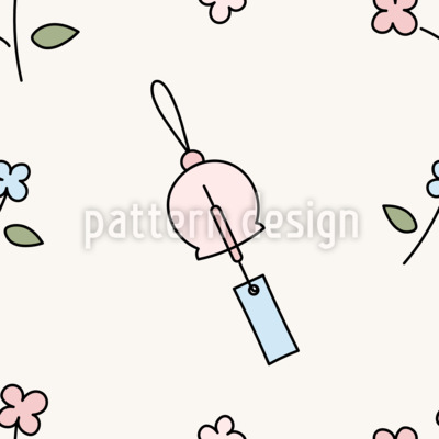 Flores de campanilla de viento Estampado Vectorial Sin Costura