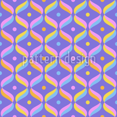 Ondas y puntos alegres Estampado Vectorial Sin Costura