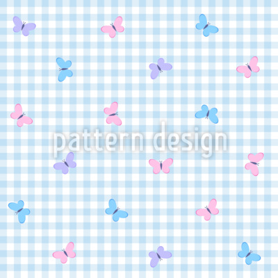 Schmetterling Gingham Nahtloses Vektormuster