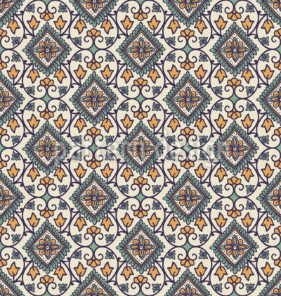 Kunsthandwerklicher Wandteppich mit Blumenmuster Nahtloses Vektormuster