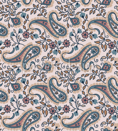 Romantisches Paisley mit Blumenmuster im Vintage-Stil Nahtloses Vektormuster