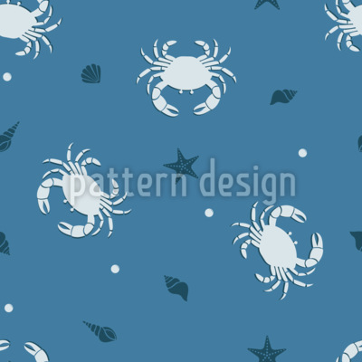 Tesoro de cangrejos y conchas Estampado Vectorial Sin Costura