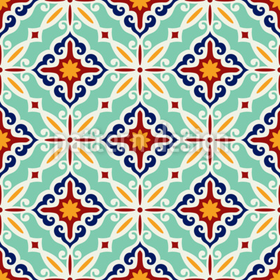 Keramikfliese im mediterranen Stil Nahtloses Vektormuster