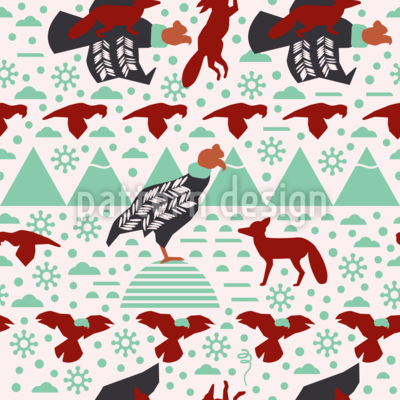 Le renard et le condor Motif Vectoriel Sans Couture