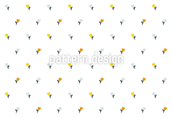 Tulipas min&uacute;sculas Design de padr&atilde;o vetorial sem costura