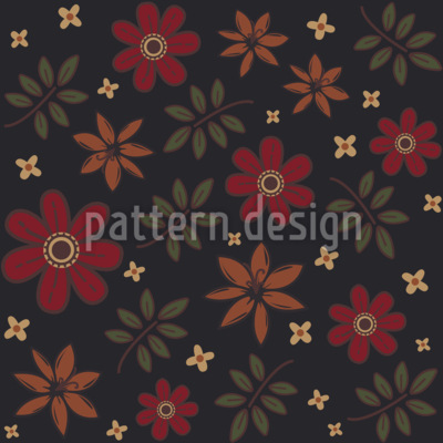 Flores ocultas vintage Estampado Vectorial Sin Costura
