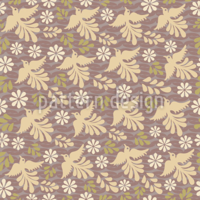 Bloeiende duif Naadloos vectorpatroon ontwerp